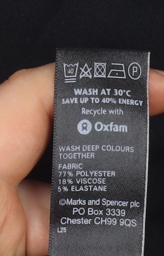 Marks and Spencer Women's Black Size 14 Short Stretch Trousers