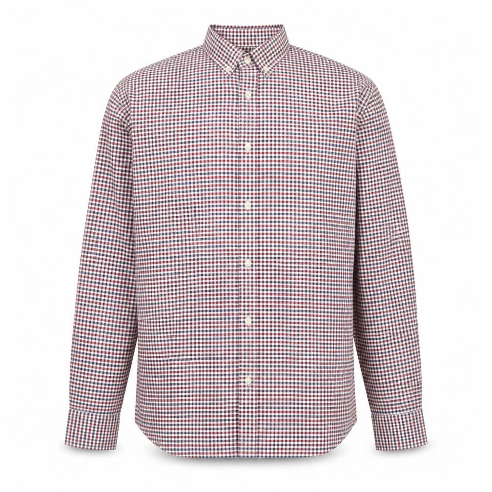 GANT Men's Multicoloured Check Button-Down Long Sleeve Cotton Shirt L