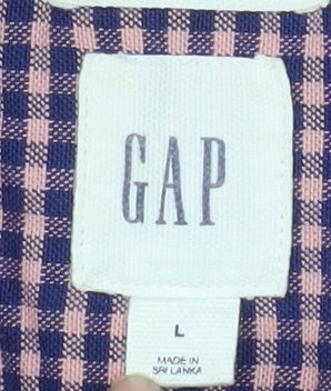 GAP Men’s Multicoloured Check Long Sleeve Button-Down Shirt L