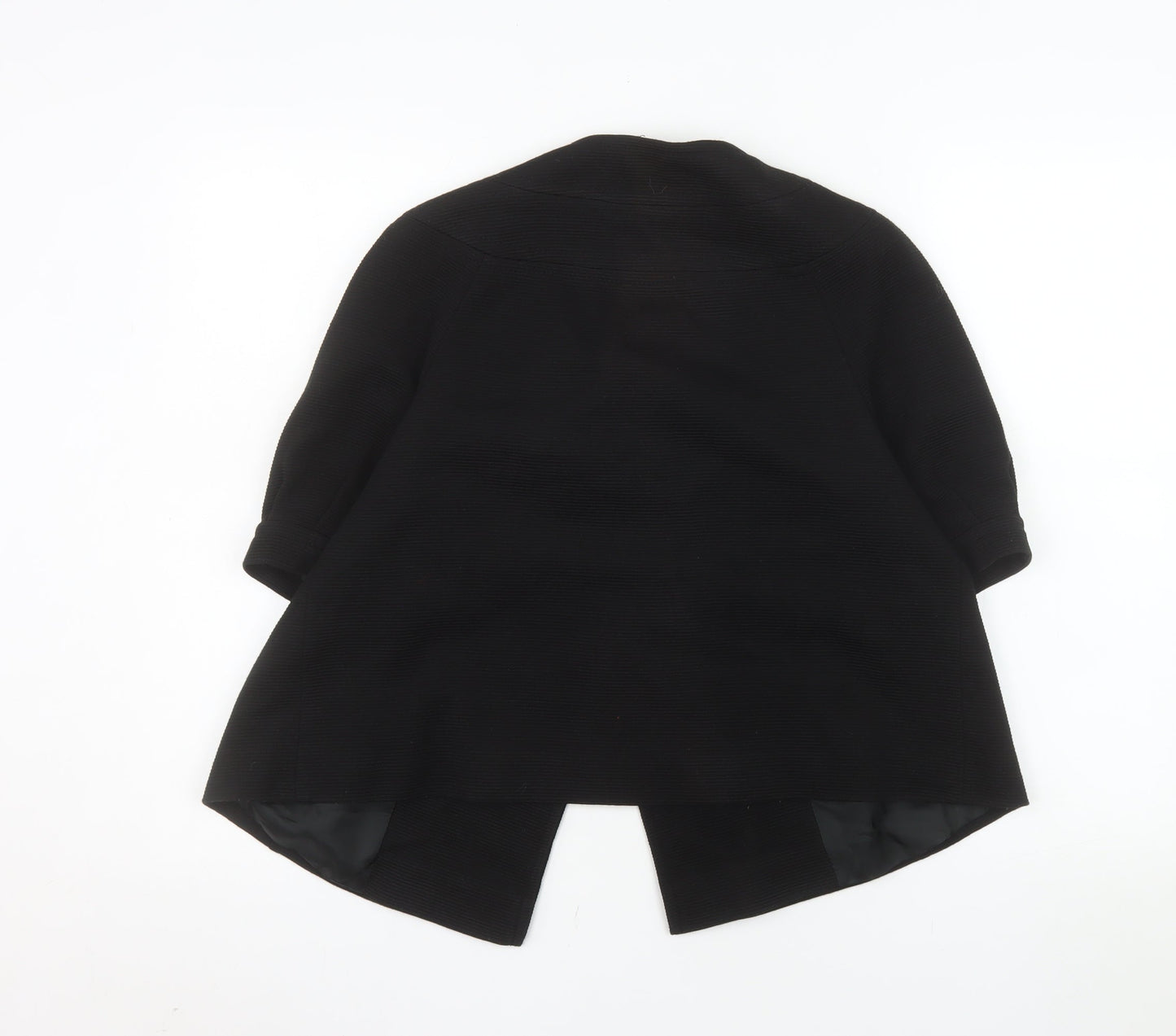 Betty Jackson Black Women's Black Size 14 Short Sleeve Double-Breasted Blazer