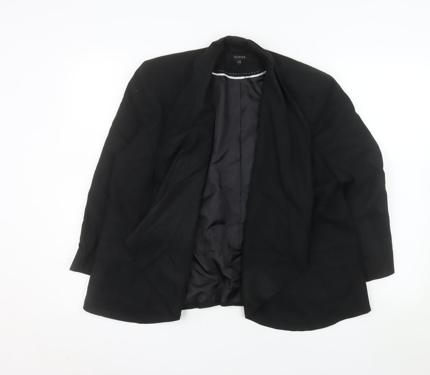 Dunnes Women Black Size 14 Regular Fit Single-Breasted Blazer