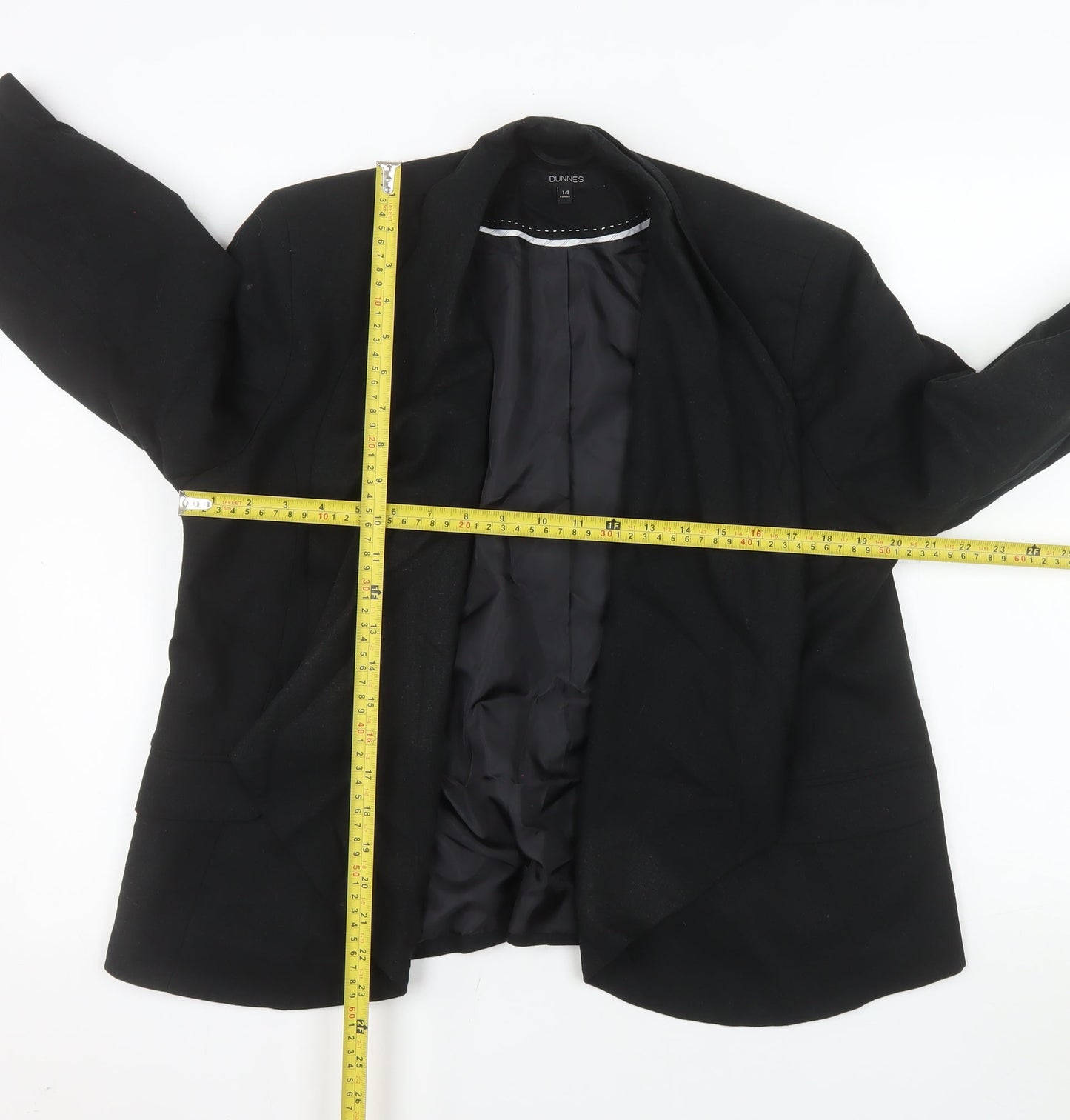 Dunnes Women Black Size 14 Regular Fit Single-Breasted Blazer