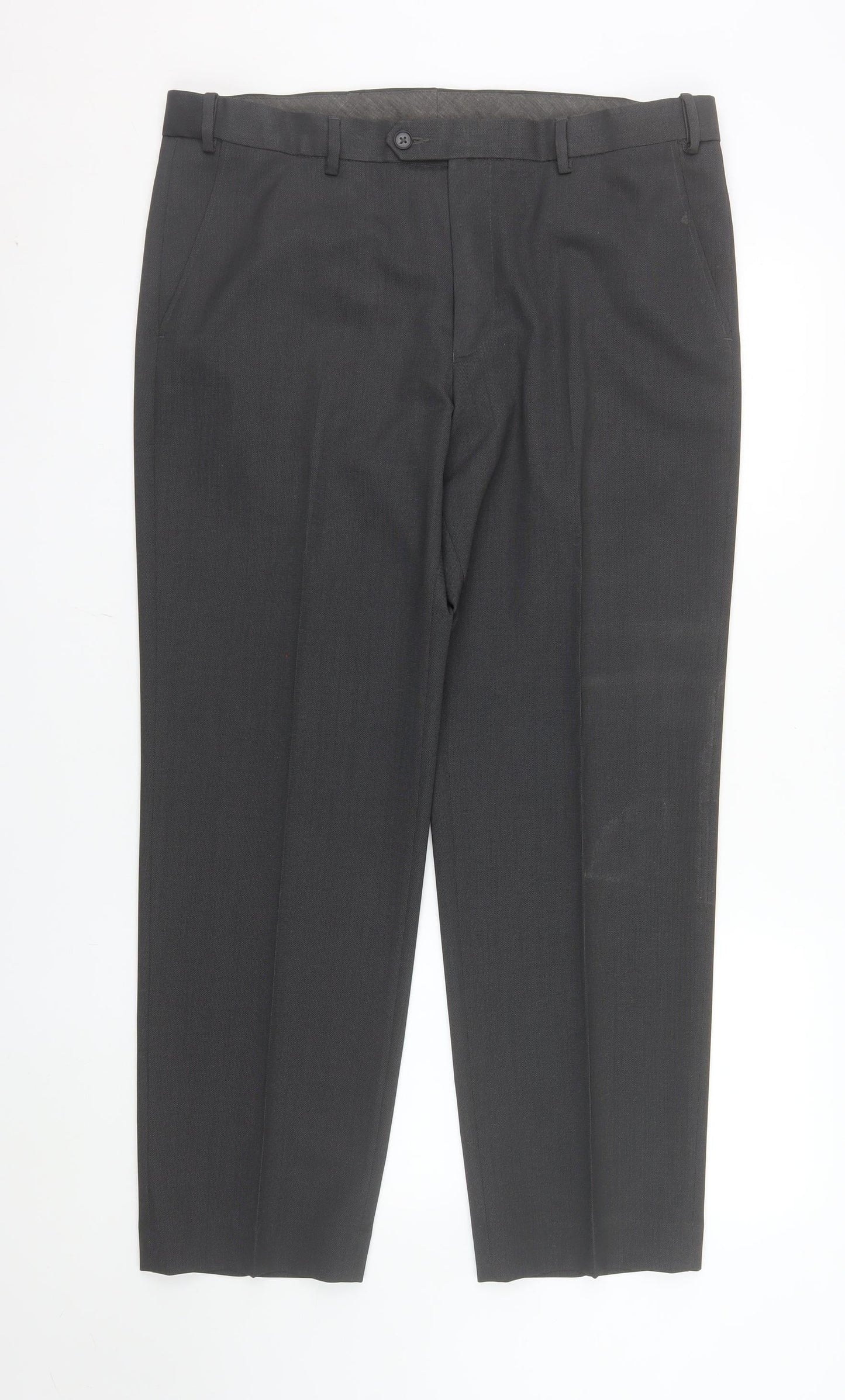 Marks and Spencer Men's Grey Regular Fit Dress Trousers 36W 29L