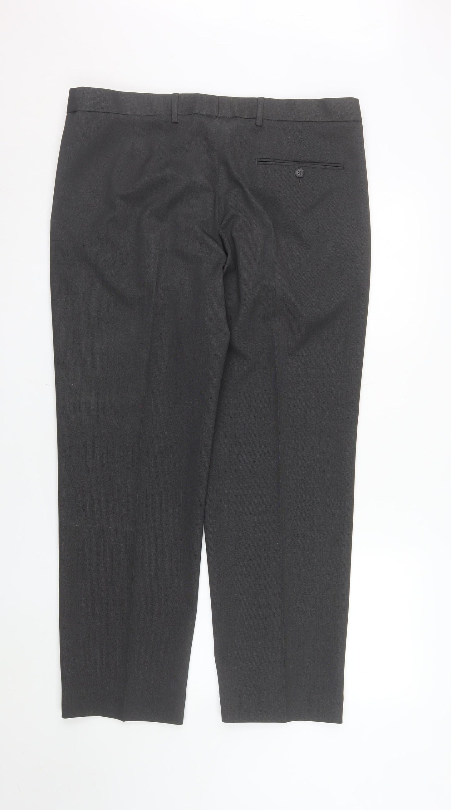 Marks and Spencer Men's Grey Regular Fit Dress Trousers 36W 29L