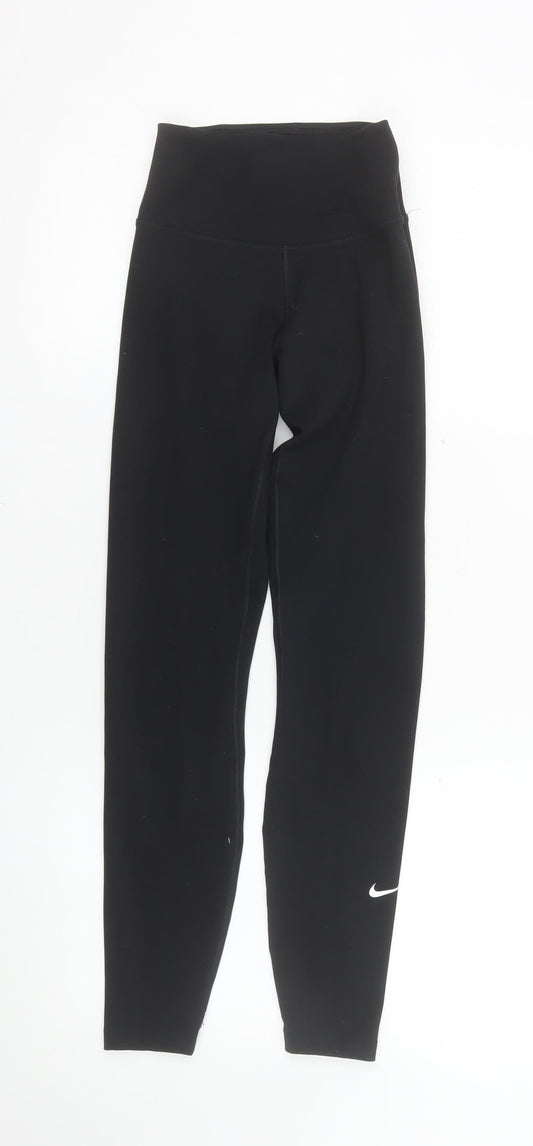 Nike Womens Black XS Dri-FIT Leggings Slim Fit Athleisure Activewear
