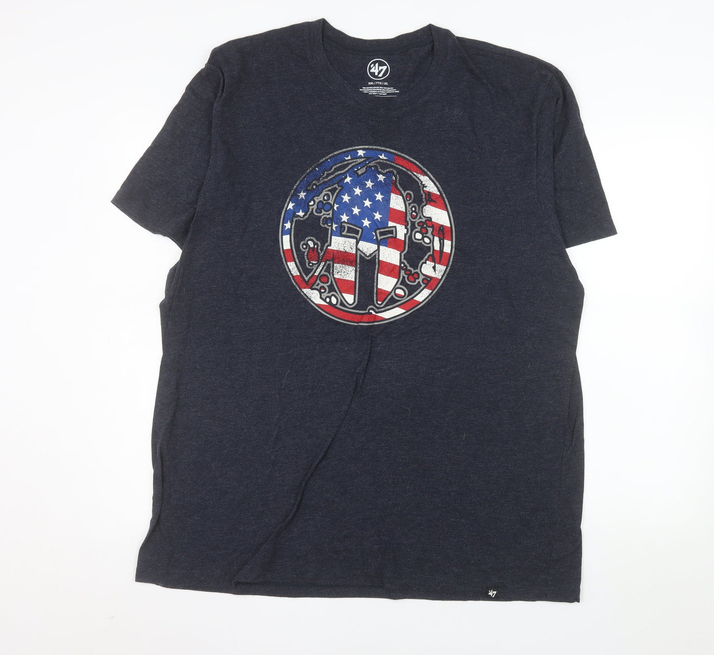 47 Brand Men's Navy Blue 2XL Patriotic Graphic Crew Neck T-Shirt
