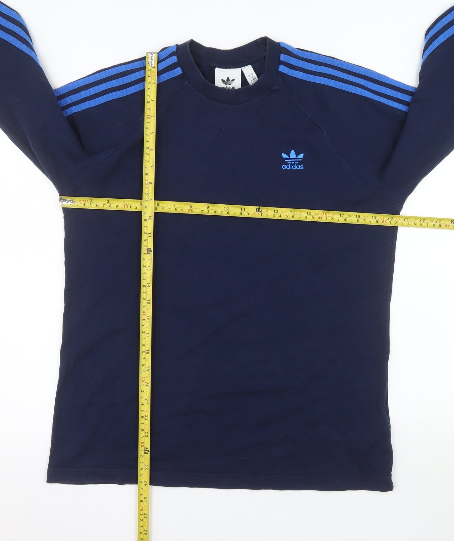 adidas Men's Blue Long Sleeve Crew Neck Casual Top Size M