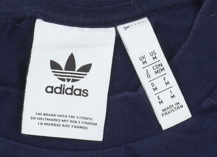 adidas Men's Blue Long Sleeve Crew Neck Casual Top Size M