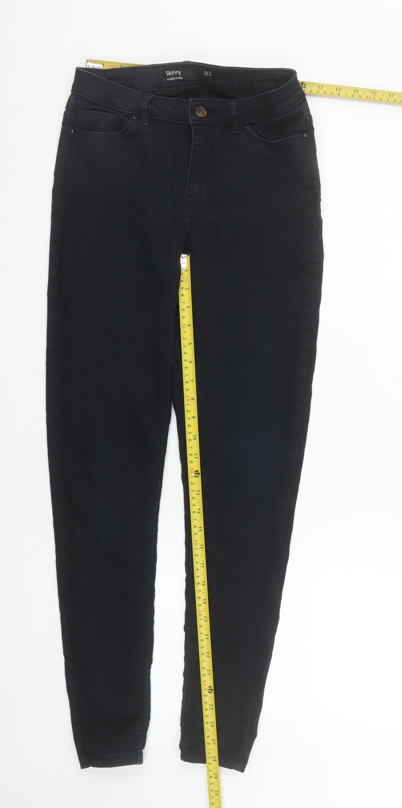 Dunnes Stores Women’s Black Skinny Jeans Size 10 Slim Fit Stretch Denim