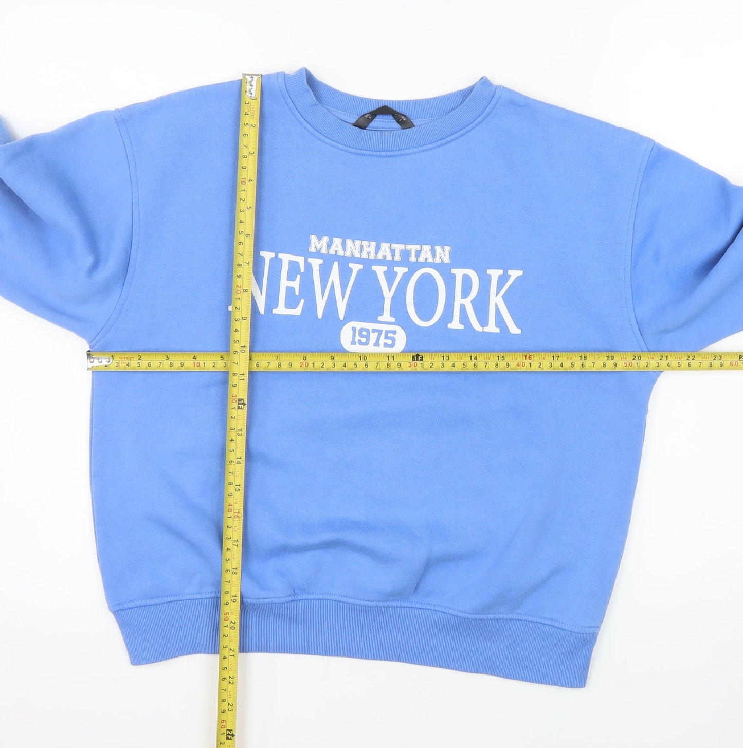 Dunnes Stores Women's Blue Small Crew Neck Manhattan New York Sweatshirt