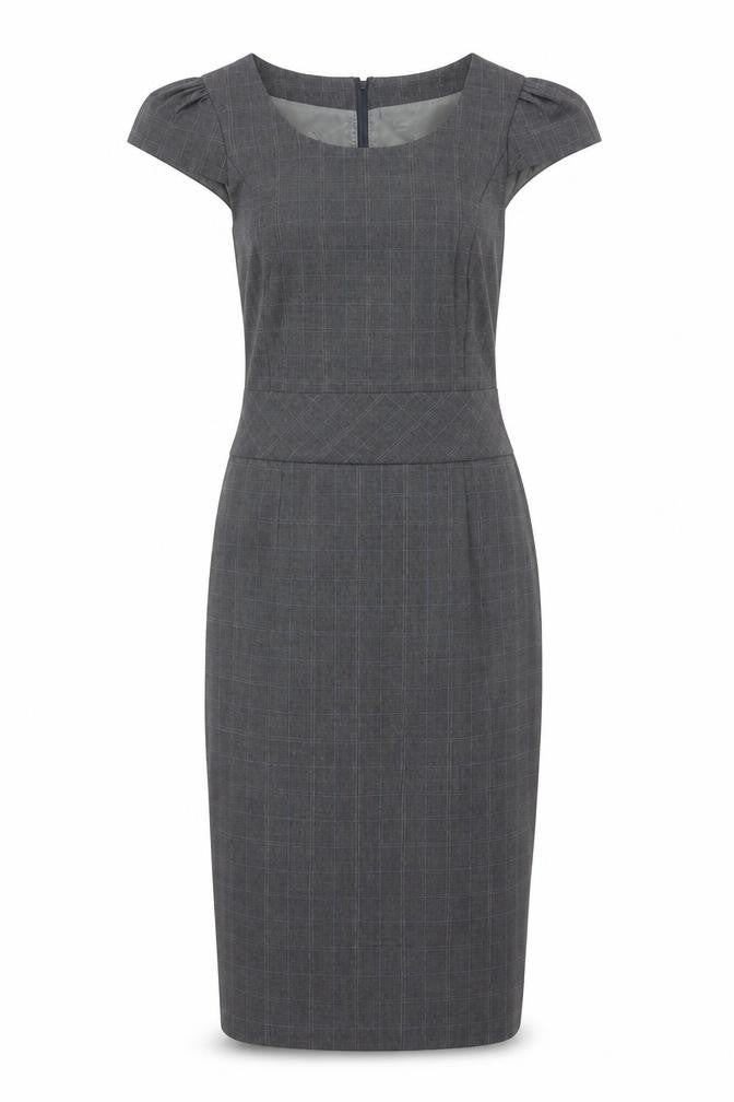 New Look Women’s Grey Check Sheath Work Dress Size 10