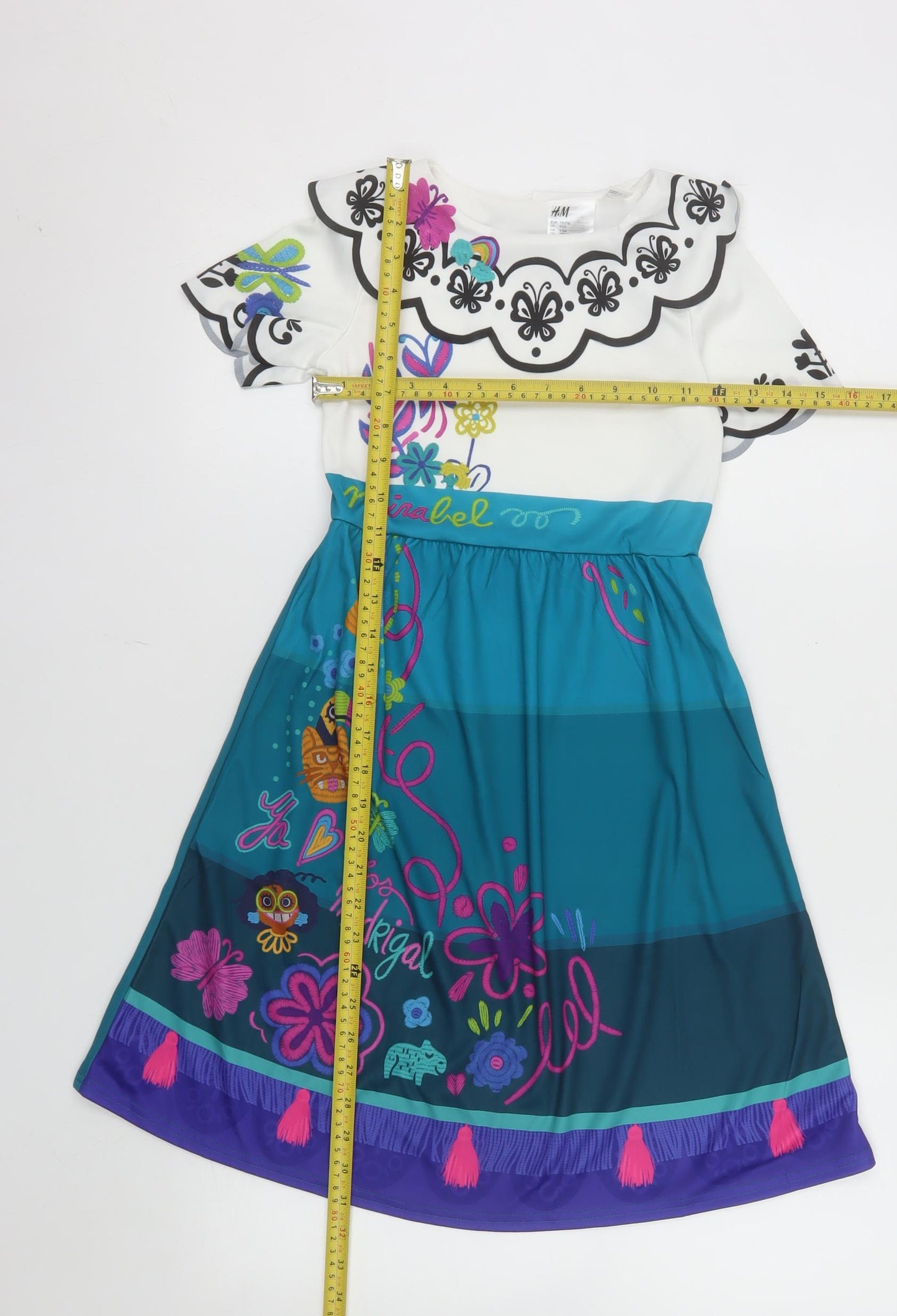 H&M Disney Girls Multicoloured Mirabel Encanto Knee Length Dress 4-6 Years