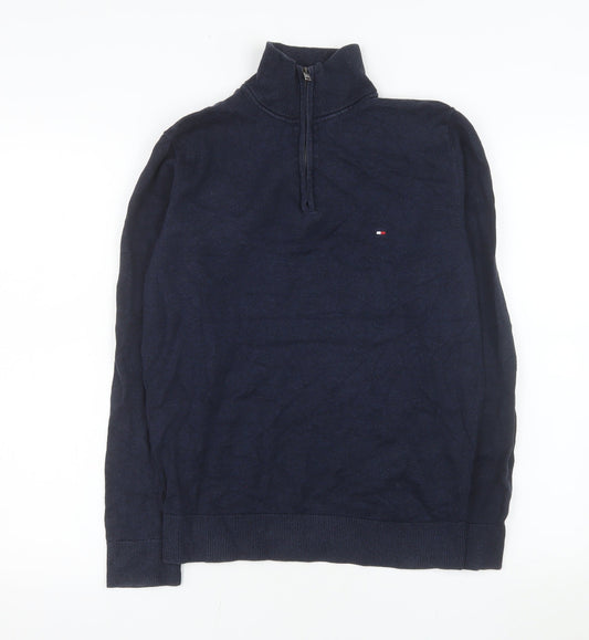 Tommy Hilfiger Men’s Blue 1/2 Zip Cotton Knit Sweatshirt S