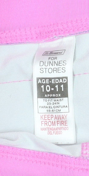 Dunnes Stores Girls Purple Pink Ankle Leggings 10-11 Years Stretch Polyester Blend