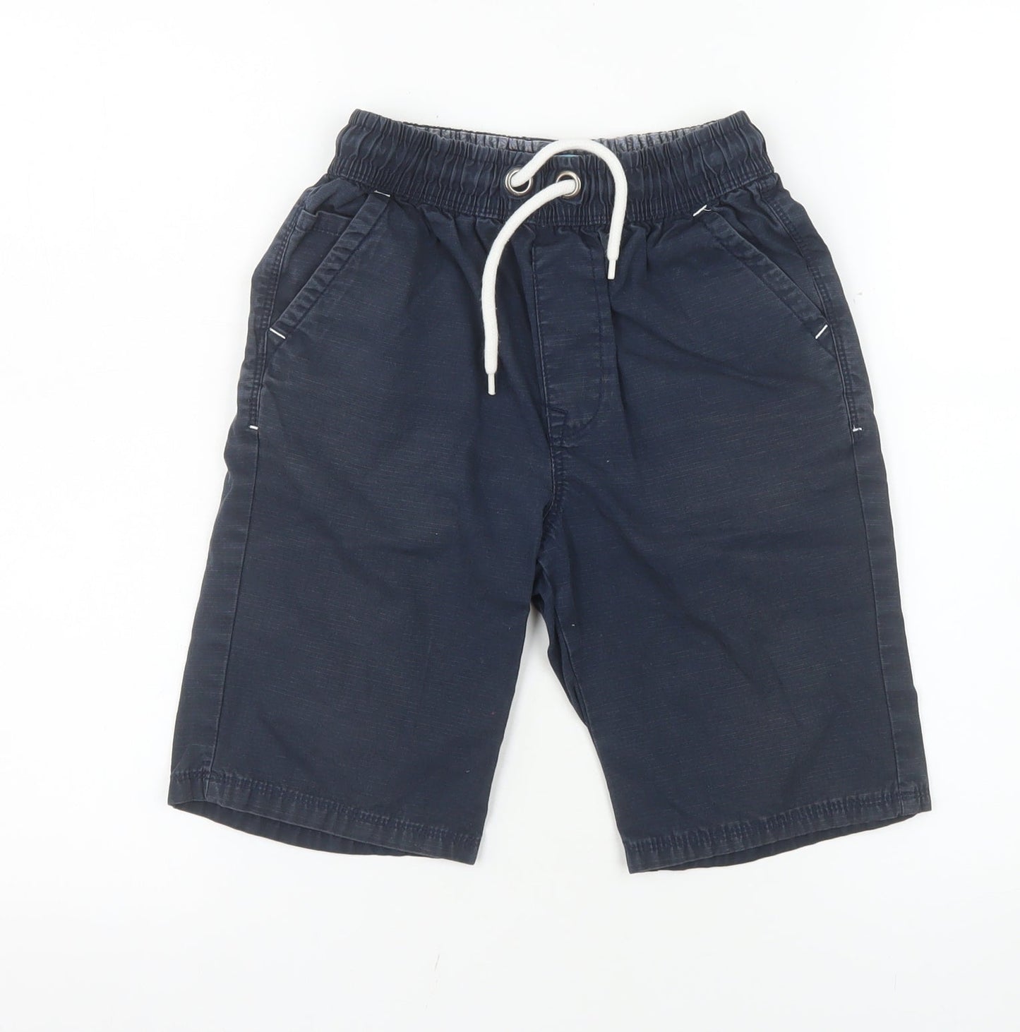 Next Boys Blue Cotton Twill Drawstring Shorts 10 Years Casual Summer Wear