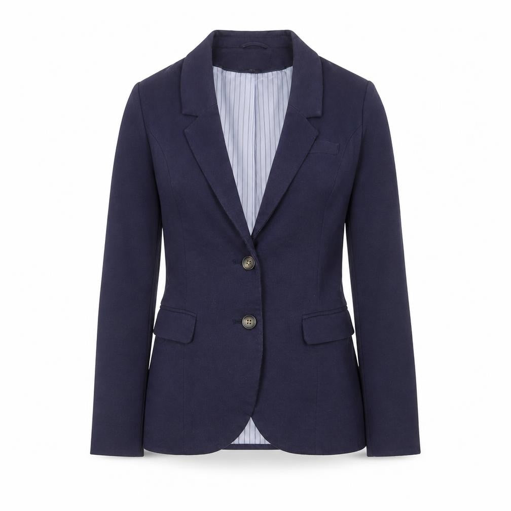 H&M Women's Blue Slim Fit Two-Button Blazer Size 6