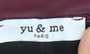 Yu & Me Paris Women's Brown Faux Leather Ankle Leggings M/L