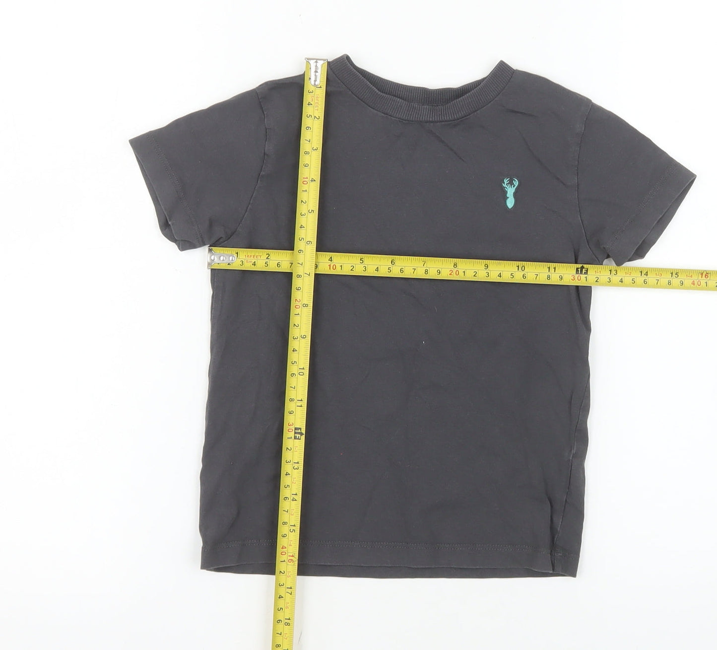 Next Boys Black Cotton Short Sleeve Crew Neck T-Shirt 4 Years