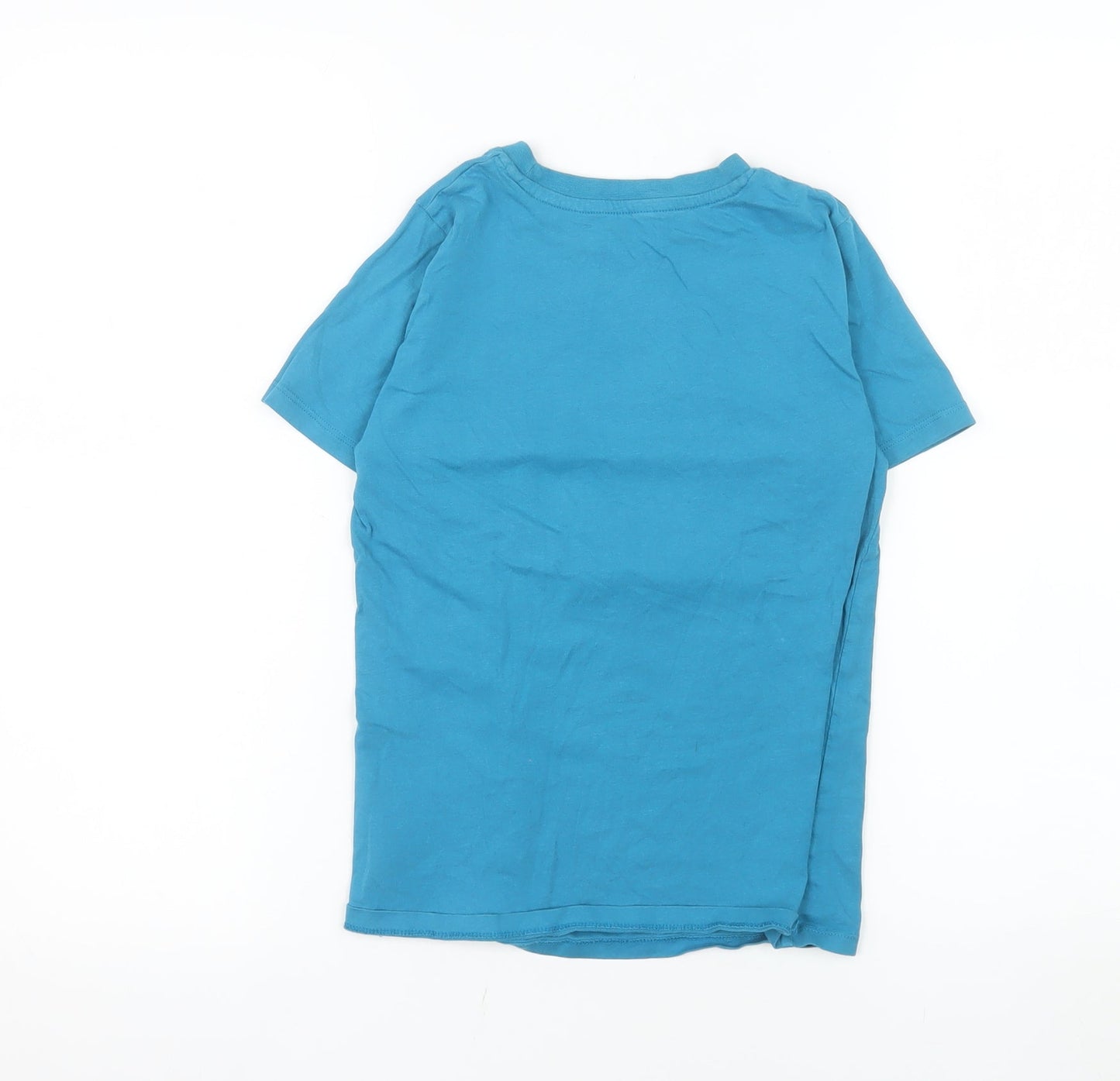 Dunnes Stores Boys Blue Wander Outdoors Graphic T-Shirt 8-9 Years Cotton