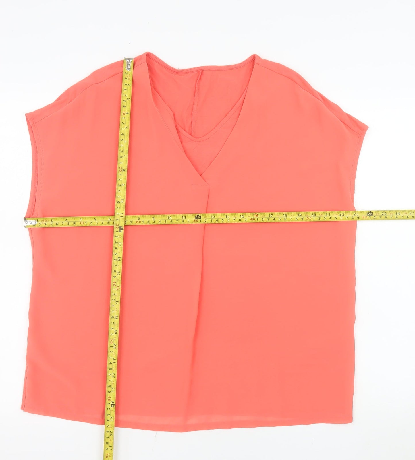 Bonita Women's Pink V-Neck Sleeveless Blouse Top Size XL