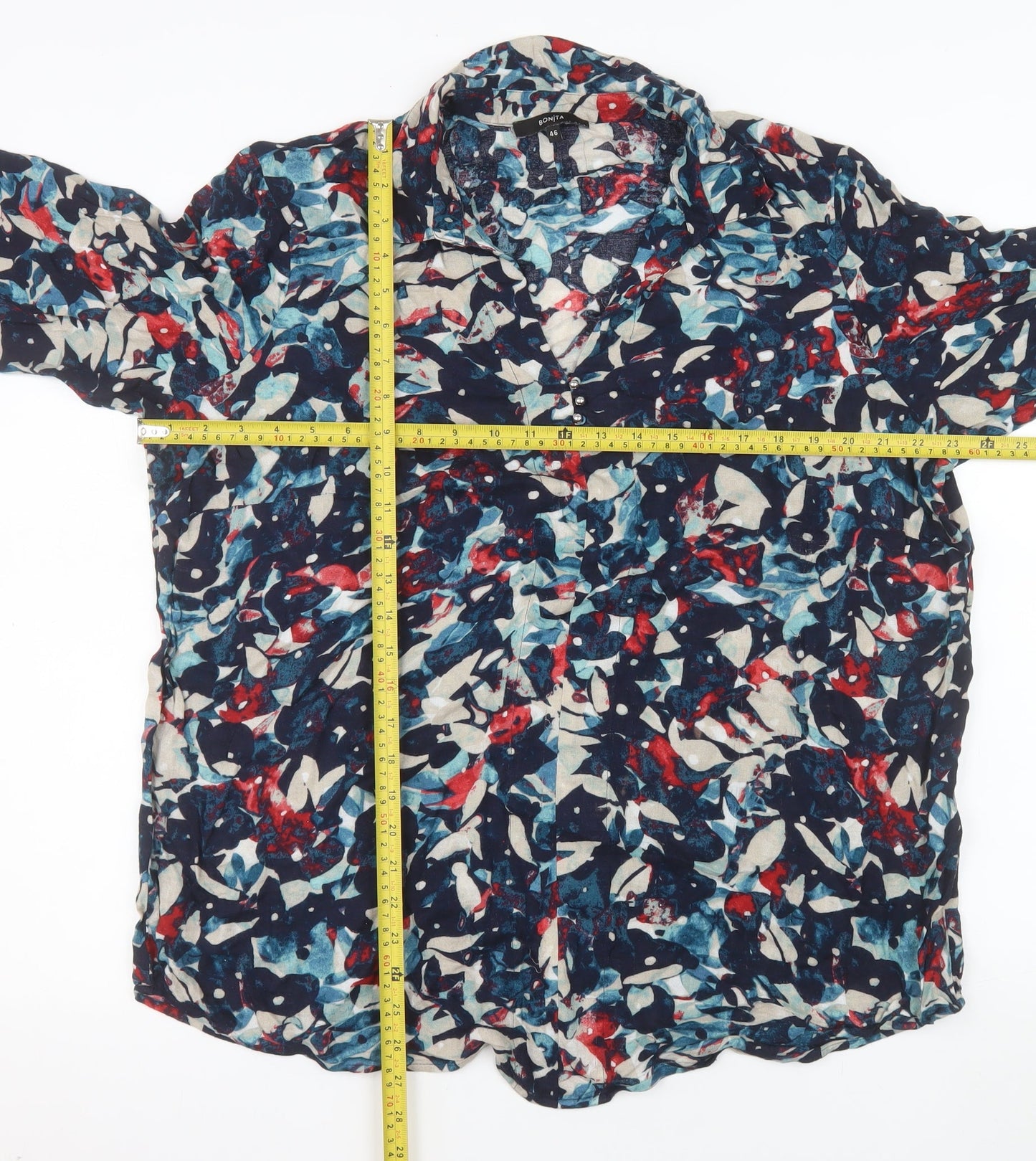 Bonita Womens Multicoloured Floral Viscose Tunic Blouse Size 18