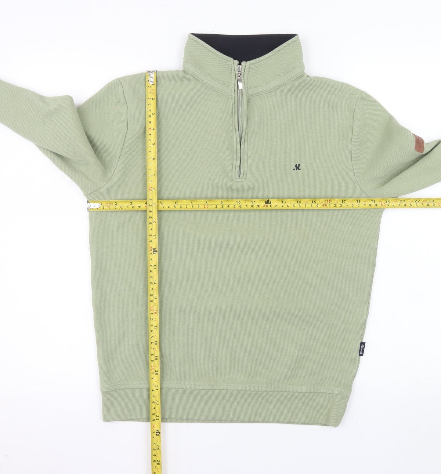 Mineral Men's Green 1/4 Zip High Neck Sweatshirt Size M