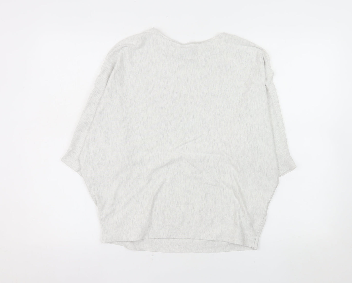 Phase Eight Women Grey L Poncho Shrug Lightweight Viscose Knit