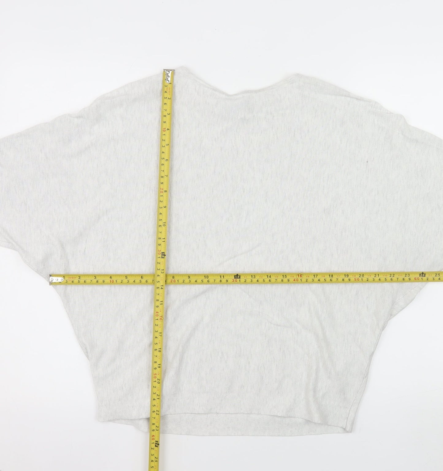 Phase Eight Women Grey L Poncho Shrug Lightweight Viscose Knit