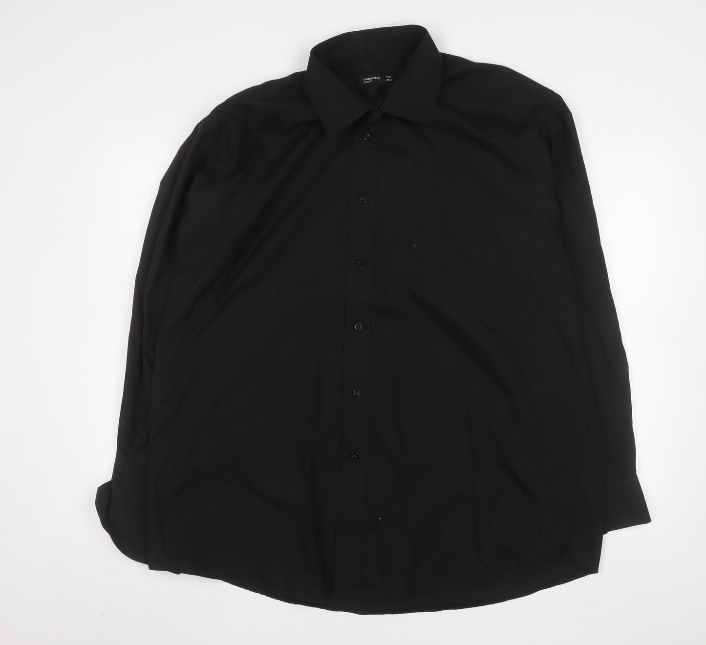Cedarwood State Men's Black 17.5in Long Sleeve Button-Up Shirt