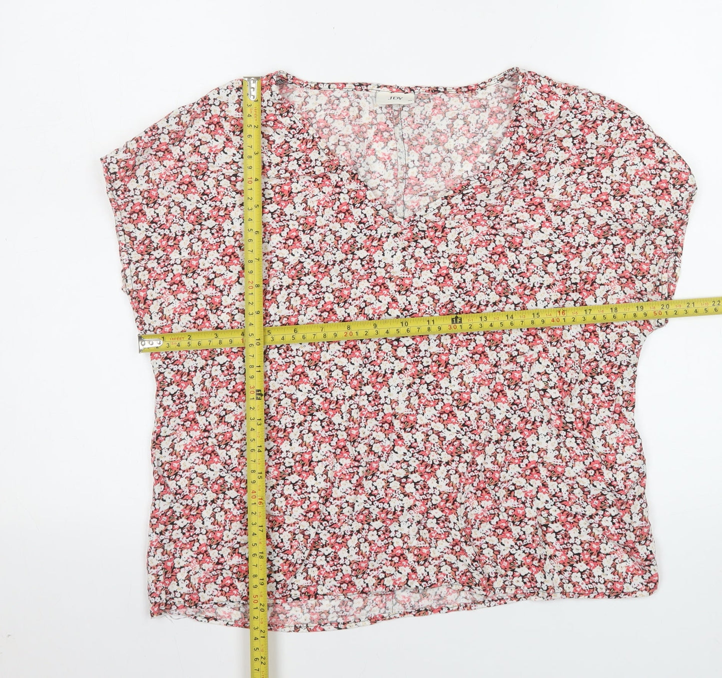 JDY Womens Floral Multicoloured Viscose Blouse Size 14