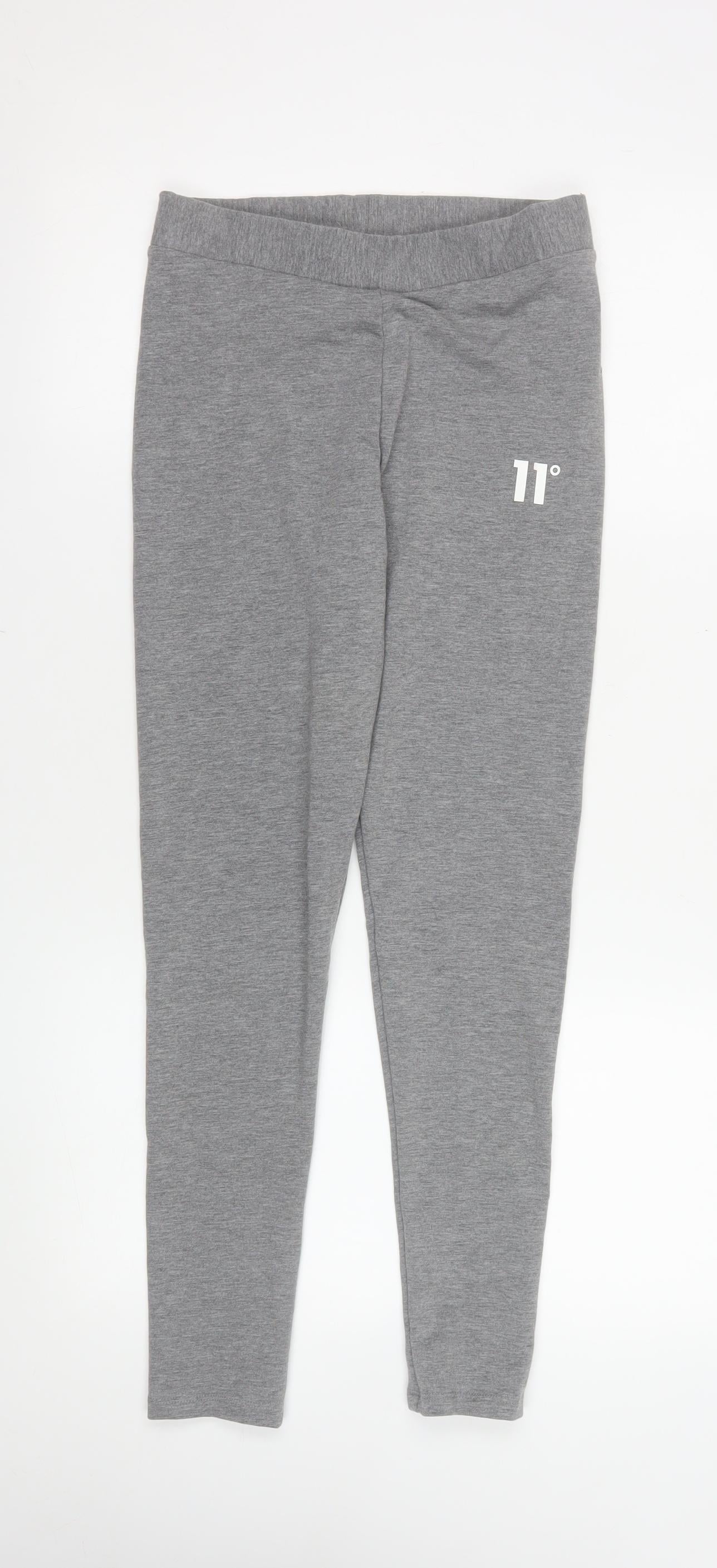 11 Degrees Womens Grey Leggings Uk 8 Polyester Blend Activewear