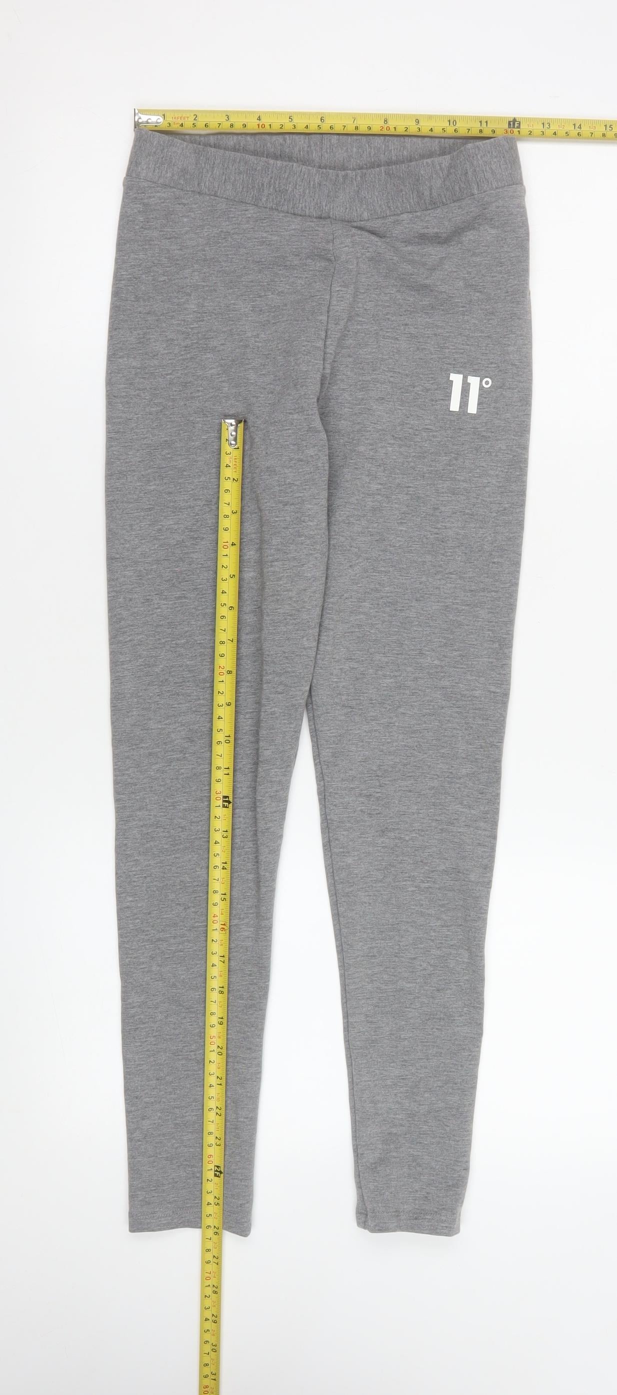 11 Degrees Womens Grey Leggings Uk 8 Polyester Blend Activewear