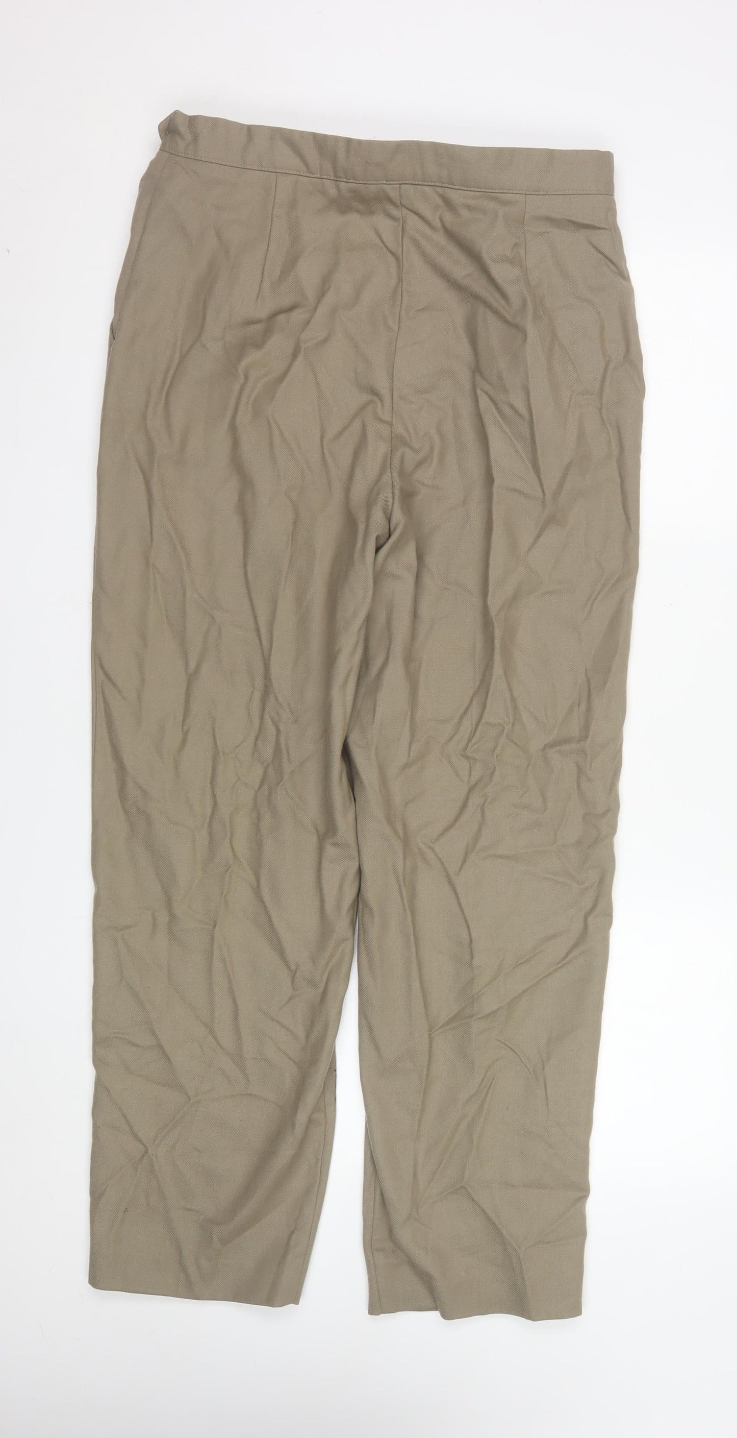 Applewood of Boston Women's Beige Pleated Trousers Size 14 Classic Fit