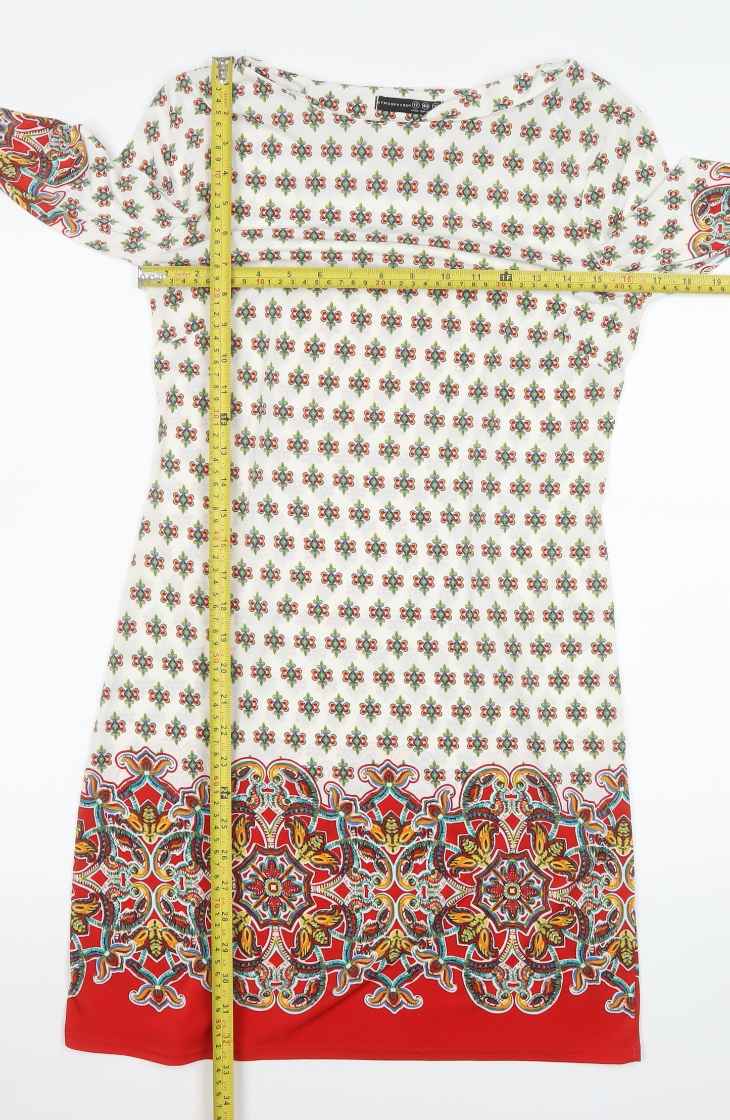 Atmosphere Women’s Multicoloured Geometric Shift Dress Size 12