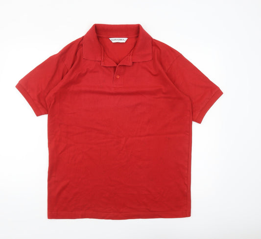 Alexandra Men's Red Cotton Blend Workwear Polo Shirt Size L