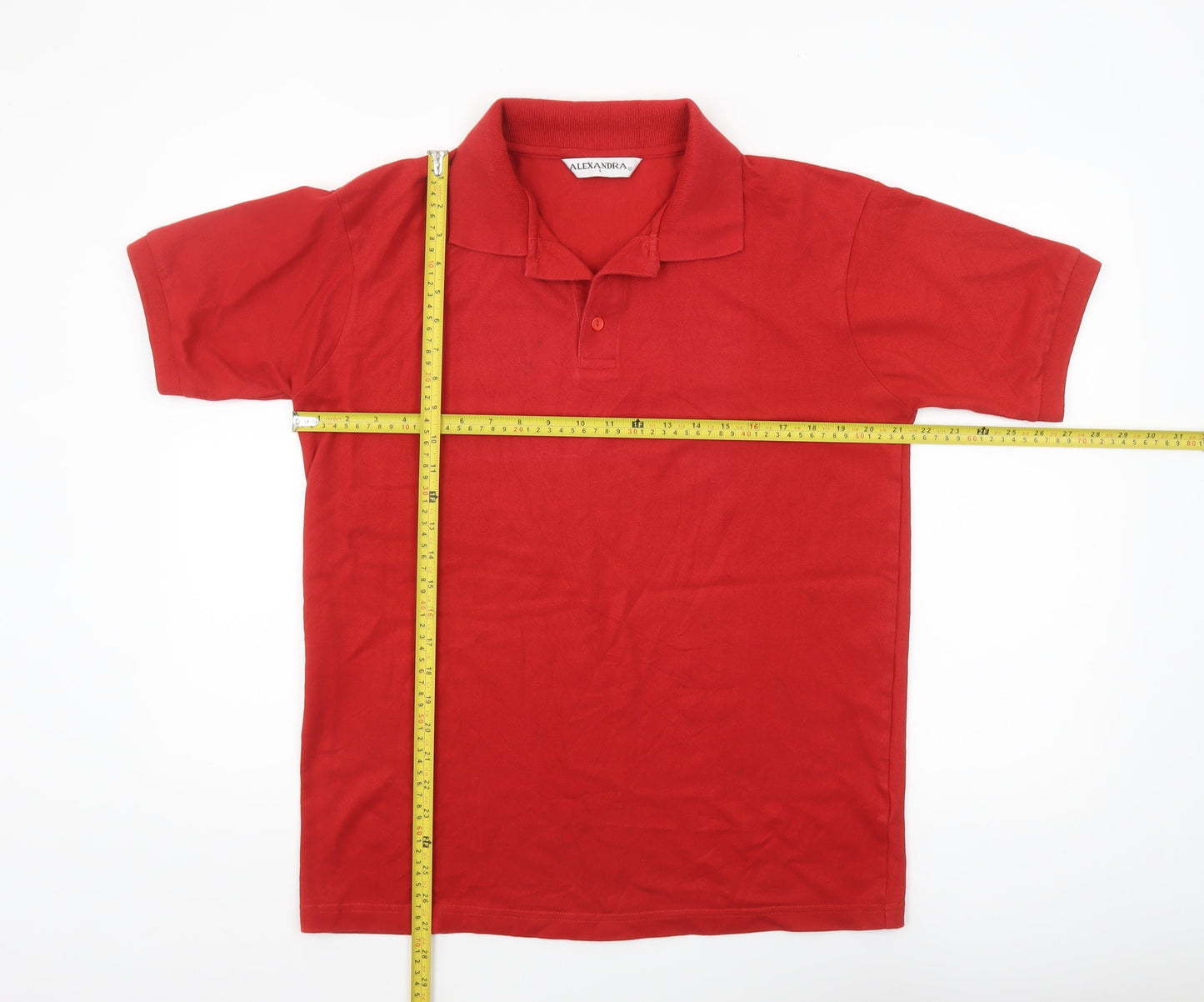 Alexandra Men's Red Cotton Blend Workwear Polo Shirt Size L