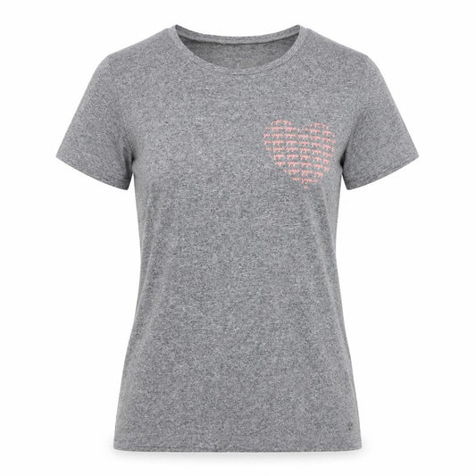 Manuka Women's Grey Crew Neck Heart Print T-Shirt UK 12