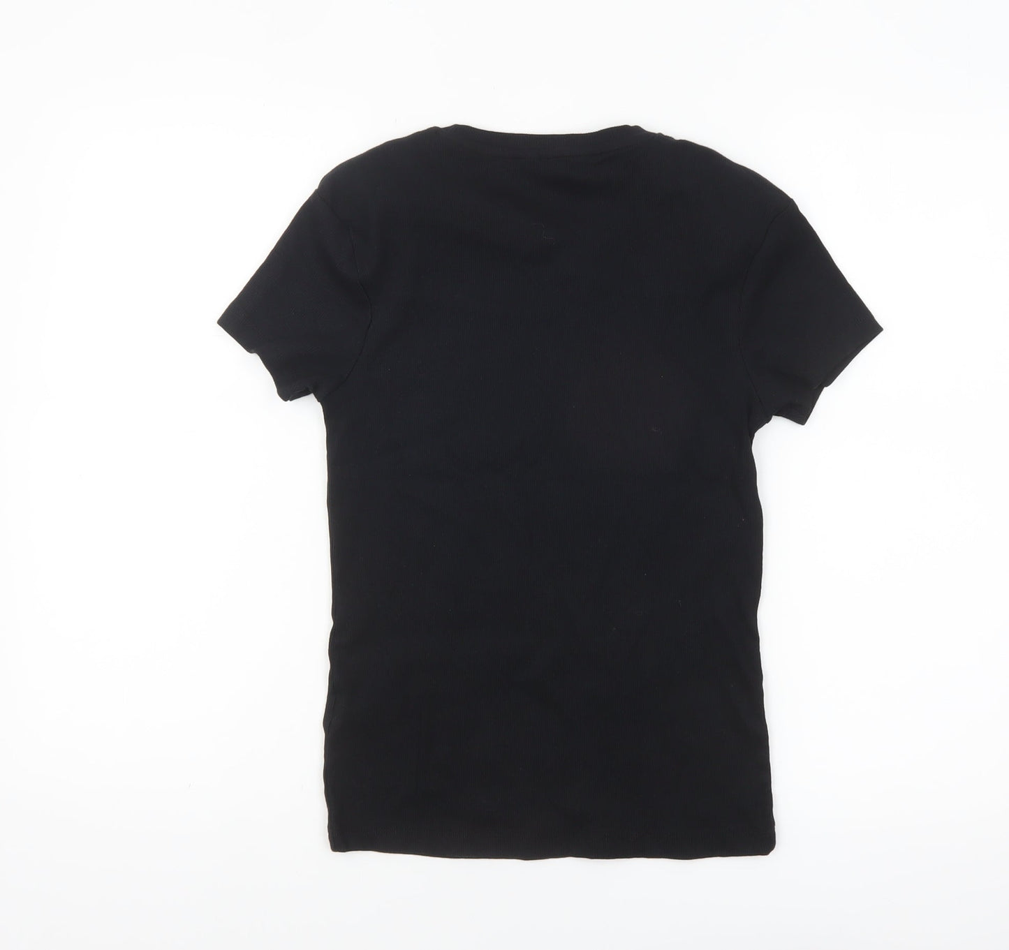 Marks and Spencer Women's Black Cotton Stretch Short Sleeve T-Shirt Size 10