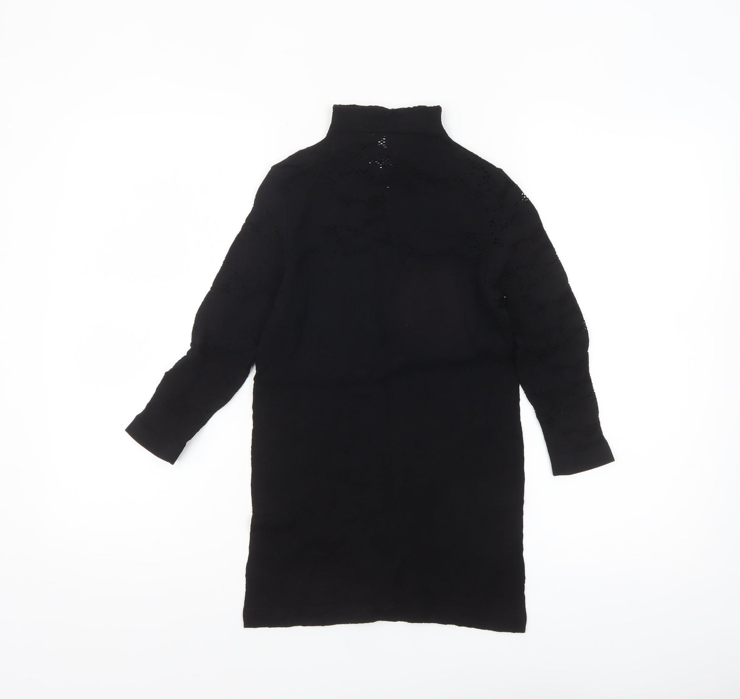 Savida Womens Black Long Sleeve High Neck Tunic Blouse Size 12