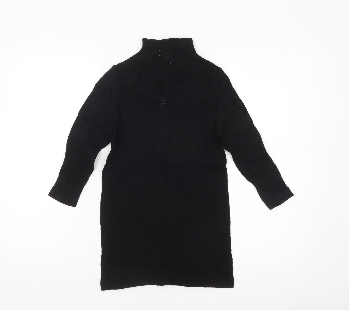 Savida Womens Black Long Sleeve High Neck Tunic Blouse Size 12