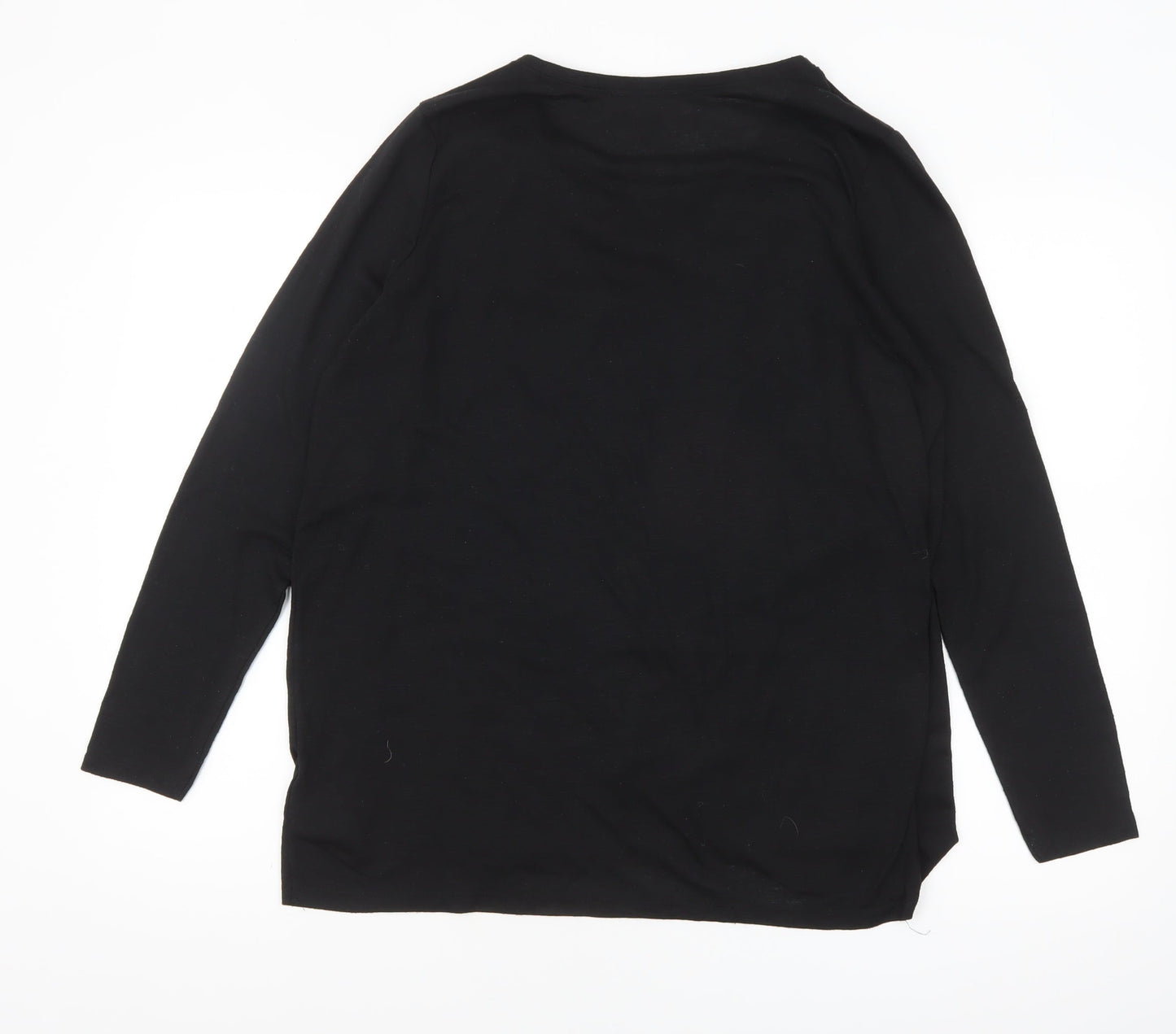 New Look Women Black Wrap Maternity Long Sleeve Blouse Size 14