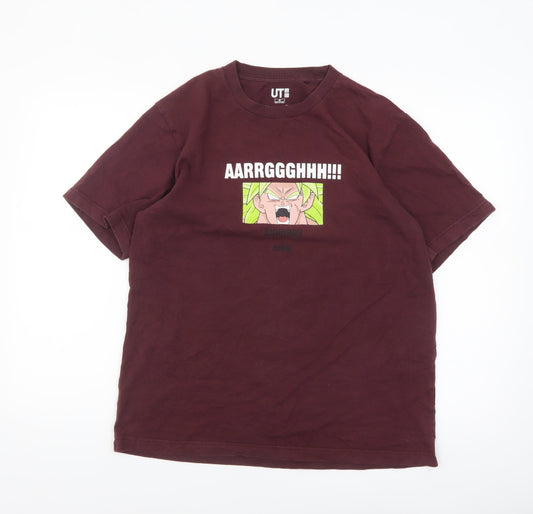 Uniqlo Men Brown Dragon Ball Anime Graphic T-Shirt Size M