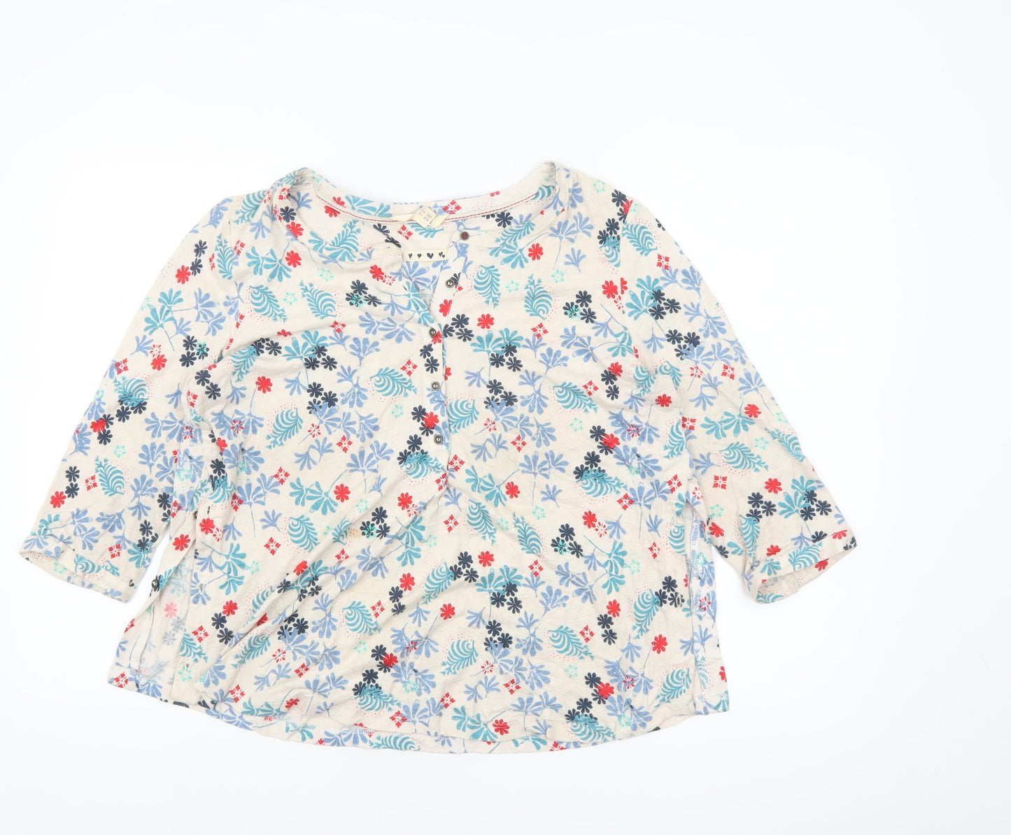 White Stuff Womens Multicoloured Floral Cotton Tunic Blouse UK 12