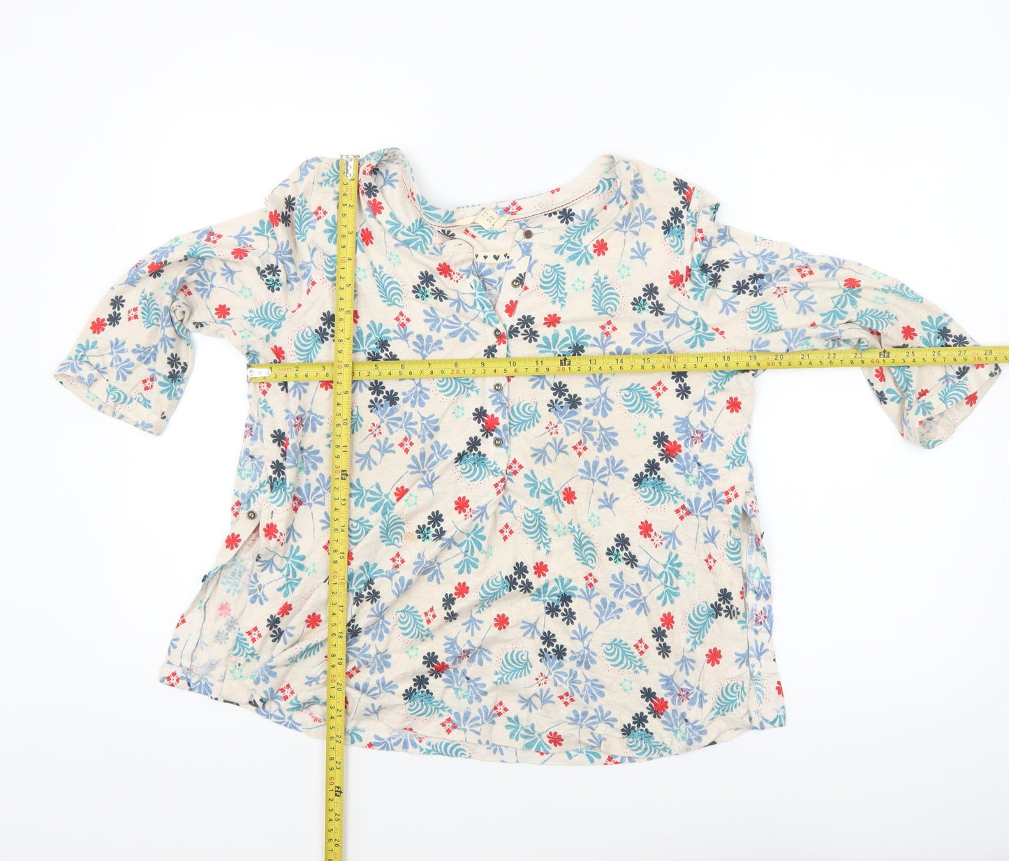 White Stuff Womens Multicoloured Floral Cotton Tunic Blouse UK 12