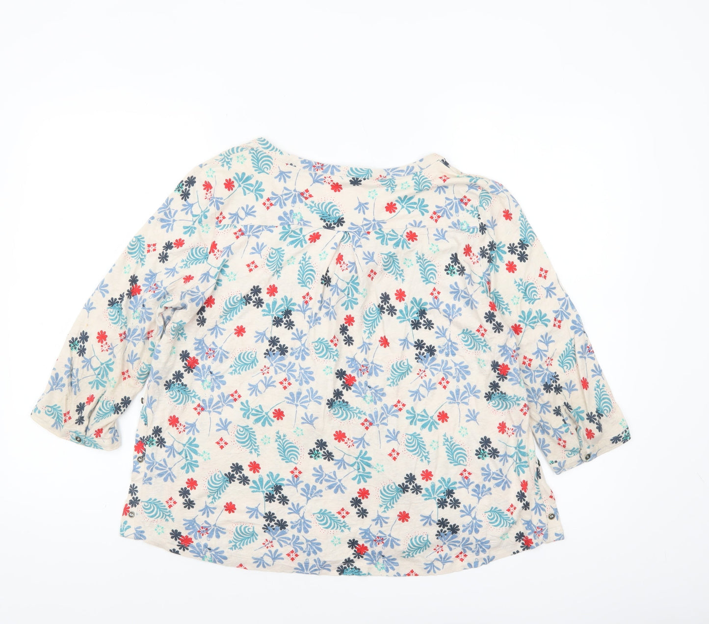 White Stuff Womens Multicoloured Floral Cotton Tunic Blouse UK 12