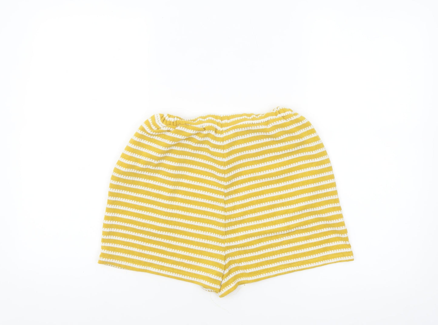 KIABI Women’s Yellow Striped Cotton Casual Shorts Size 8
