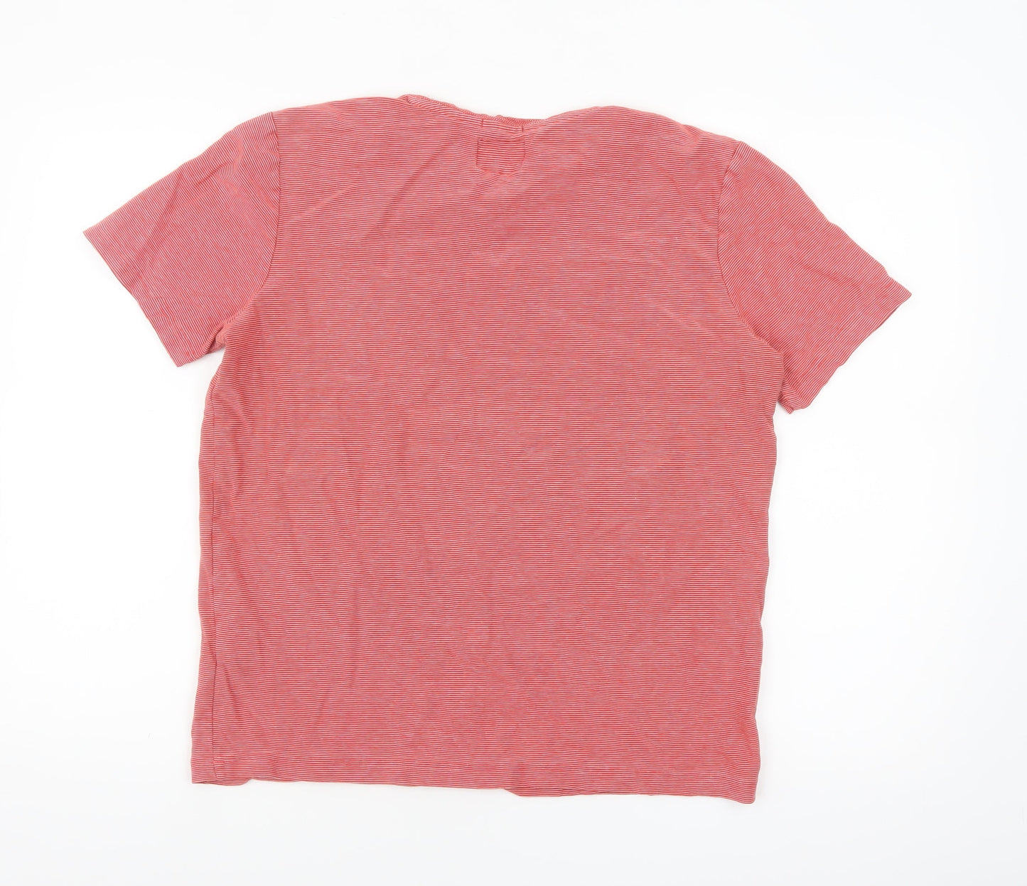 Pierre Cardin Men's Red Striped Cotton Crew Neck T-Shirt M