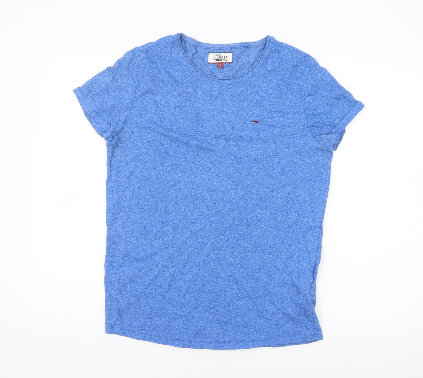 Tommy Hilfiger Men Blue S Short Sleeve Crew Neck Cotton T-Shirt