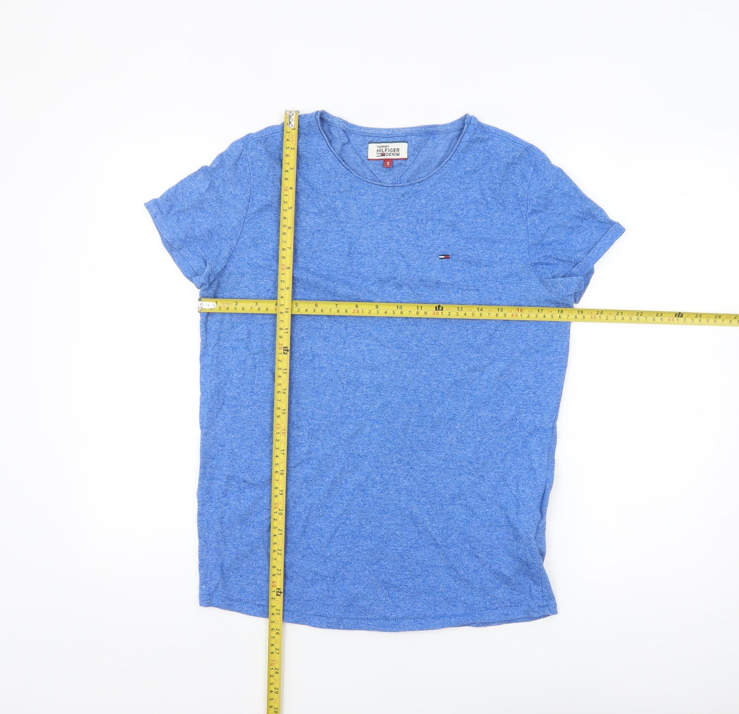 Tommy Hilfiger Men Blue S Short Sleeve Crew Neck Cotton T-Shirt