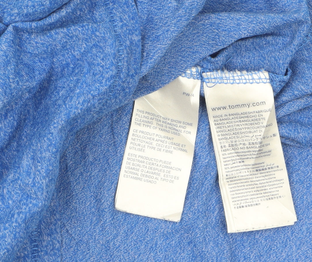 Tommy Hilfiger Men Blue S Short Sleeve Crew Neck Cotton T-Shirt